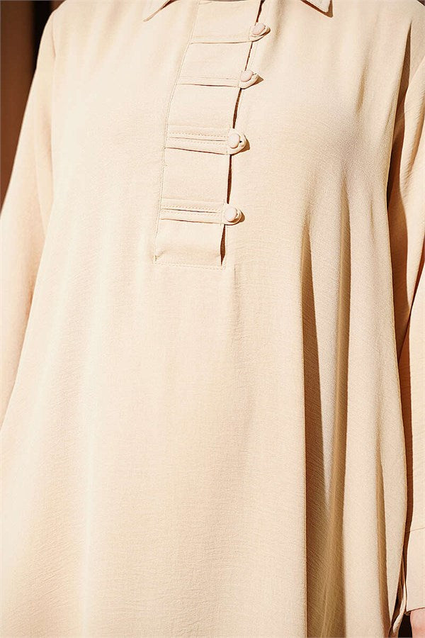 Half Button Double Set Latte