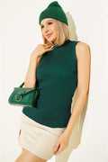 Half-Neck Sleeveless Knitted Bodysuit Emerald