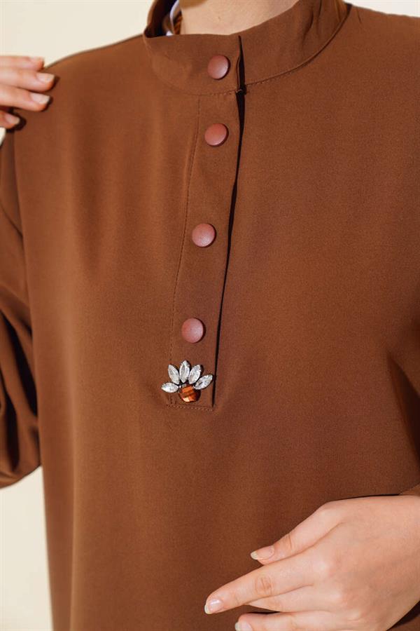Half Snap 2 Piece Set Brown