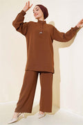 Half Snap 2 Piece Set Brown