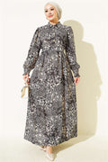 Half-Buttoned Gipel Dress Black