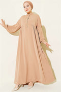 Half-Button Oversize Dress Latte