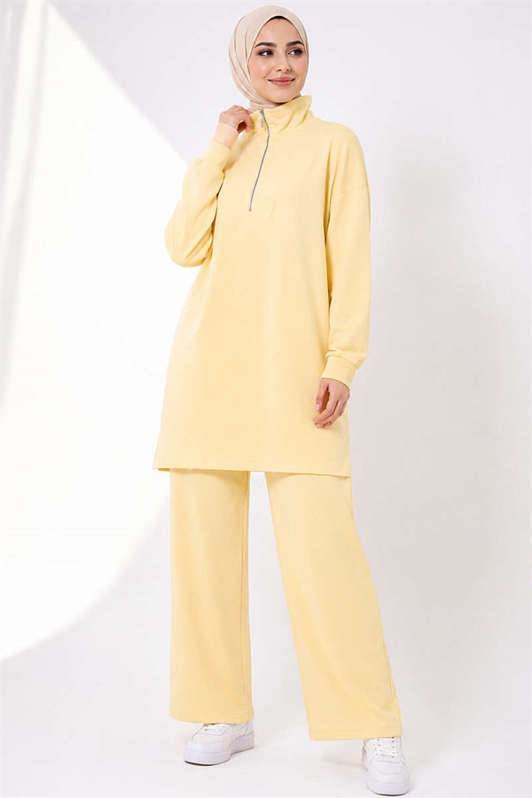 Half-Zip Loisha Tunic 2 Piece Set, Yellow