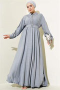 Half Zippered Mevlana Dress Gray