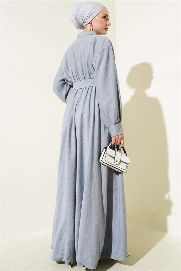 Half Zippered Mevlana Dress Gray