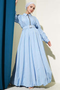 Half Zippered Mevlana Dress Blue