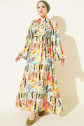 Half-Plated Patterned Dress Orange