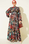 Half-Plated Patterned Dress Black