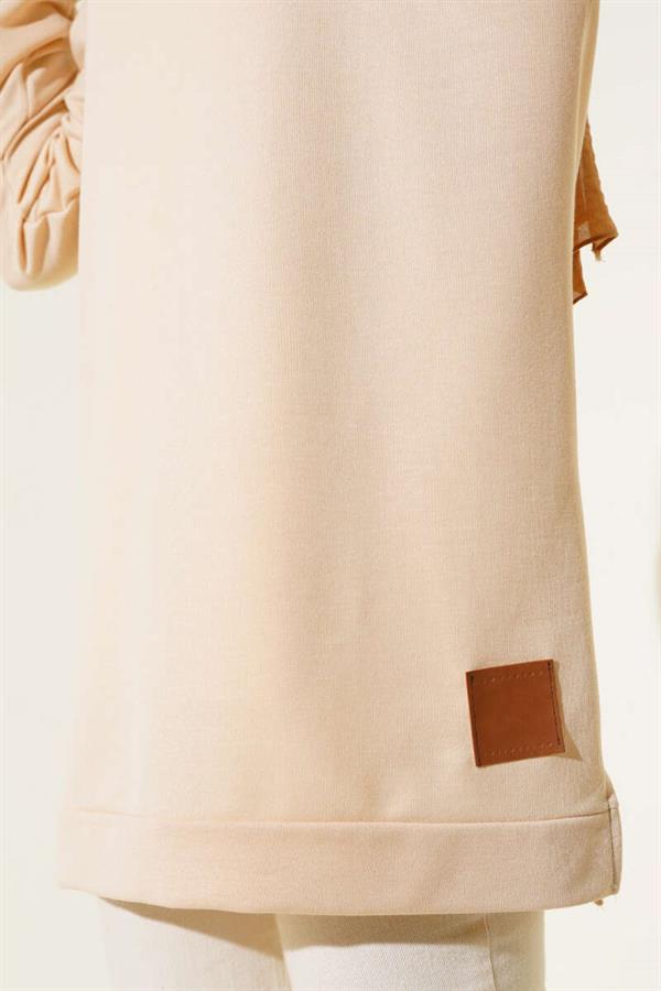Beige Tunic with Printed Emblem