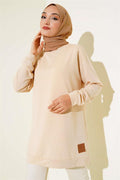 Beige Tunic with Printed Emblem