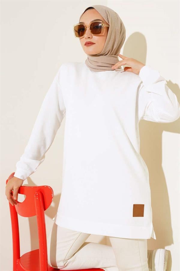 White Tunic with Printed Emblem