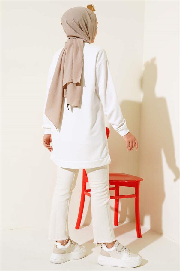 White Tunic with Printed Emblem