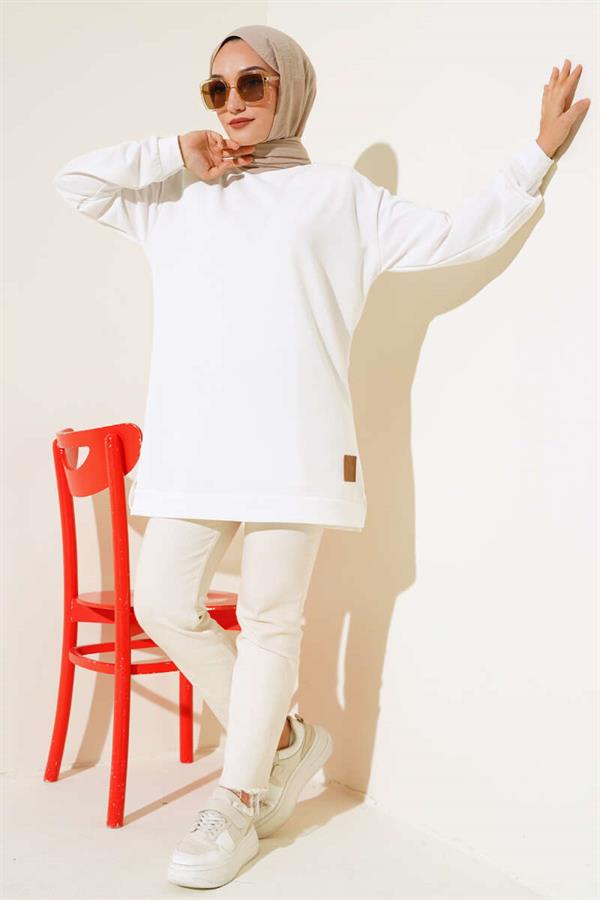 White Tunic with Printed Emblem