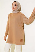 Camel Tunic with Emblem and Print