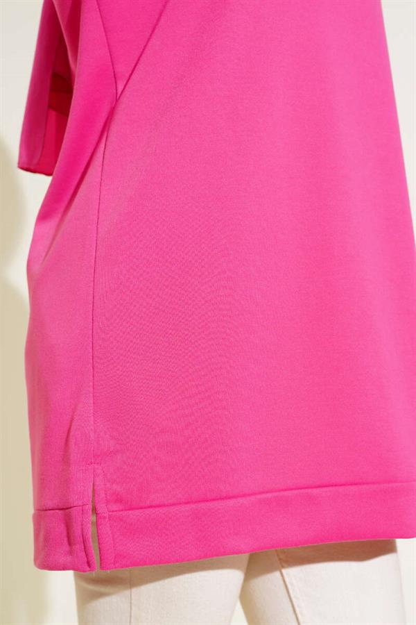 Text Printed Emblem Tunic Fuchsia