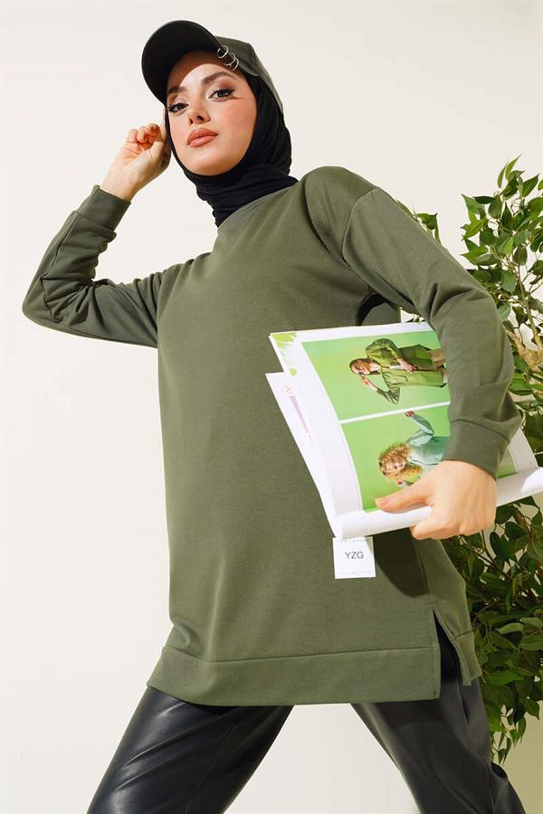 Printed Emblem Tunic in Khaki