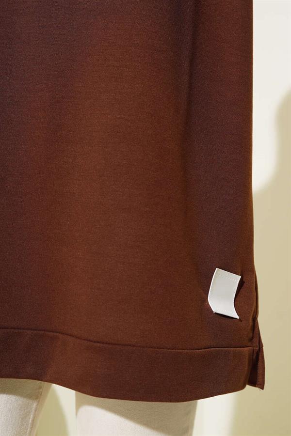 Printed Emblem Tunic, Brown