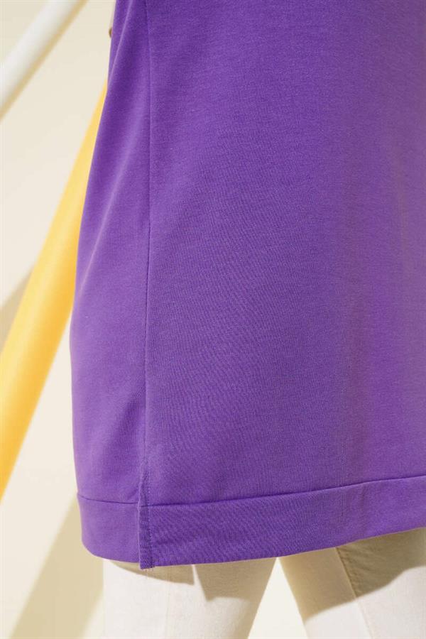Text Printed Emblem Tunic Purple