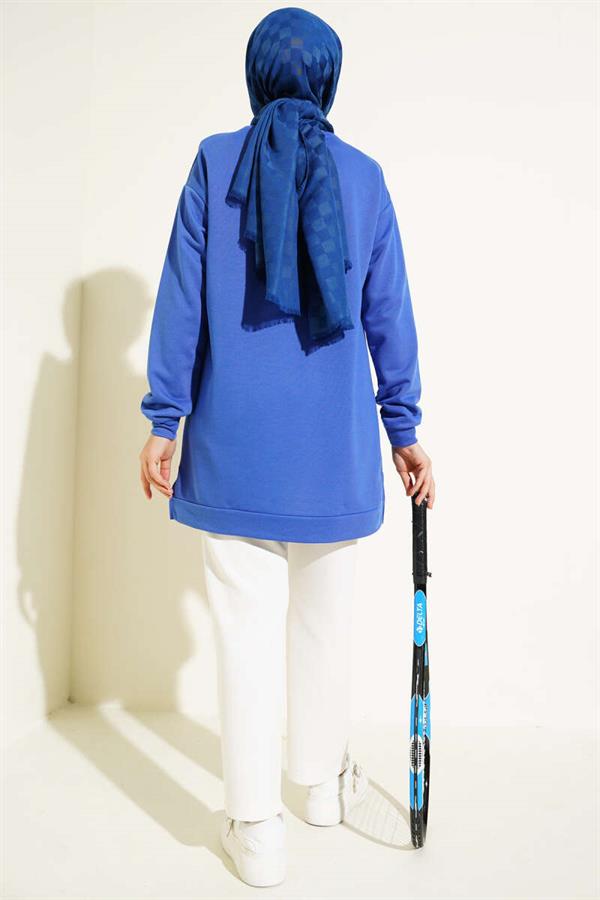 Printed Embroidered Tunic in Saks