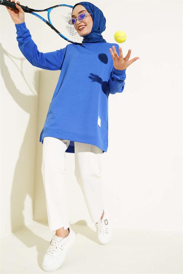 Printed Embroidered Tunic in Saks