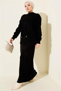 Vest and Dress Knitwear 2 Piece Set Black