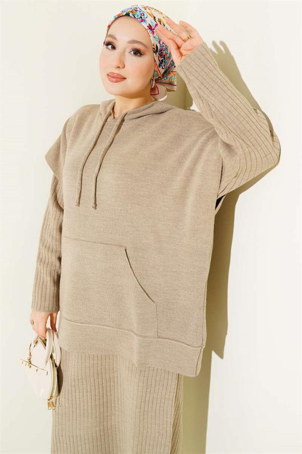 Vested Vest Dress Knitwear 2 Piece Set Mink
