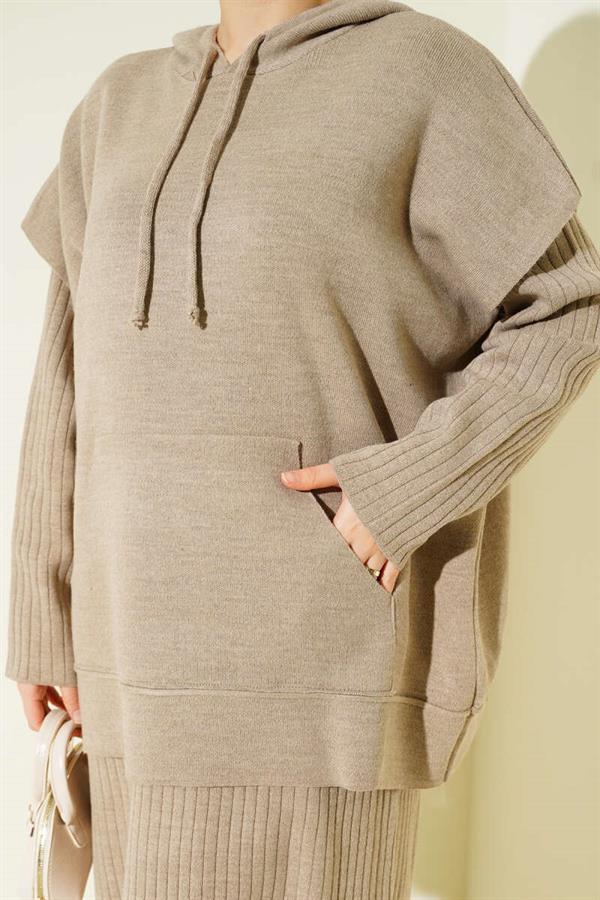 Vested Vest Dress Knitwear 2 Piece Set Mink