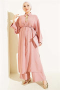 Two-Piece Set with Star Accessories and Long Tunic in Powder Pink