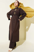 Star Gold Brooch 2 Piece Set in Dark Brown
