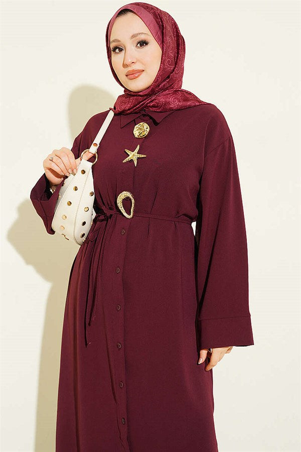 Star Gold Brooch 2 Piece Set, Plum