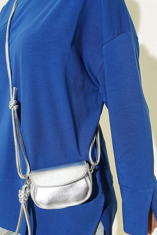Basic Tunic with Slit Detail, Navy Blue