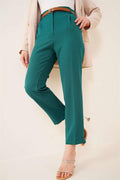 Emerald Green Trousers with Slit Belt