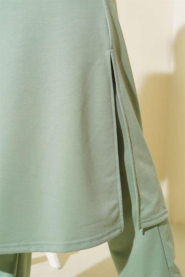 Slit Long 2 Piece Set Green