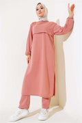 Slit Long 2 Piece Set Dusty Rose