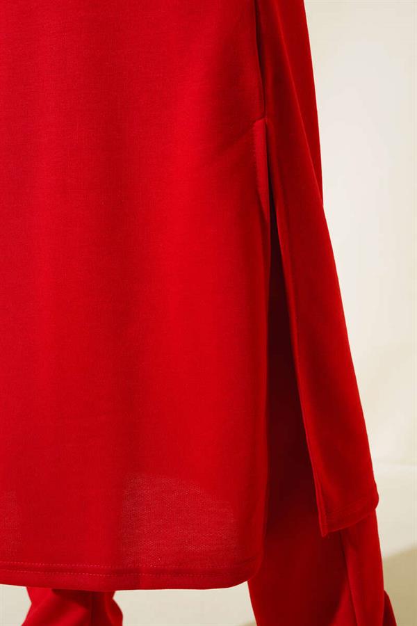  Slit Long 2 Piece Set Red