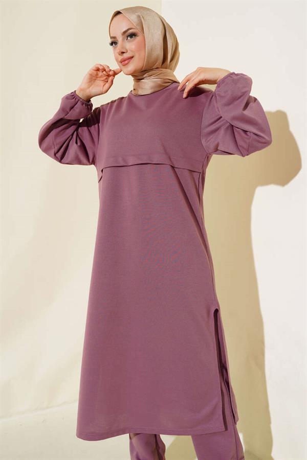 Slit Long 2 Piece Set Magenta