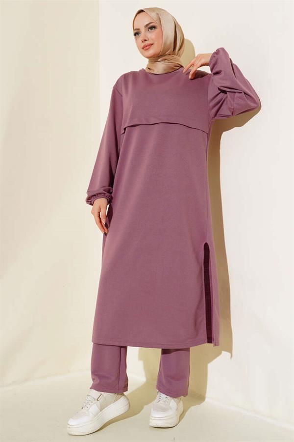 Slit Long 2 Piece Set Magenta