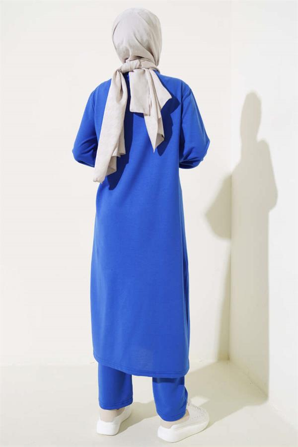 Slit Long Double 2 Piece Set Saxe