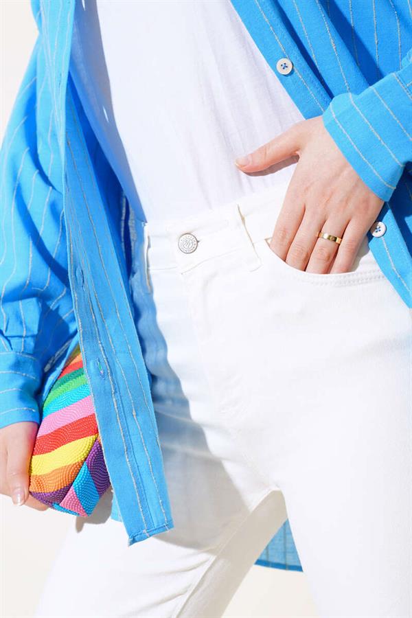 High Waist Straight Jeans White