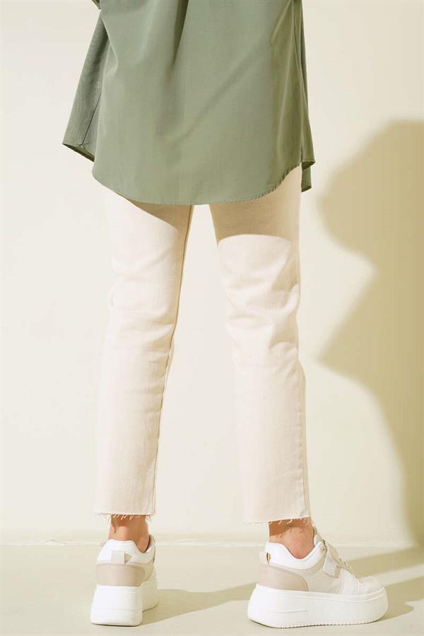 High Waist Straight Jeans Stone