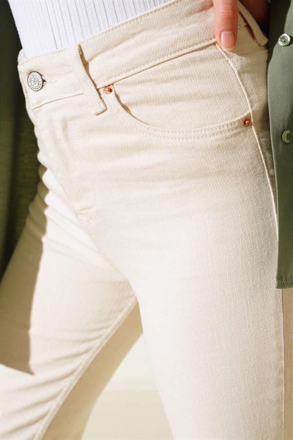 High Waist Straight Jeans Stone