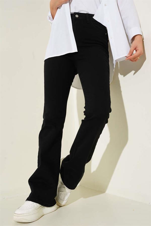 High Waist Bell-bottom Trousers Smoke