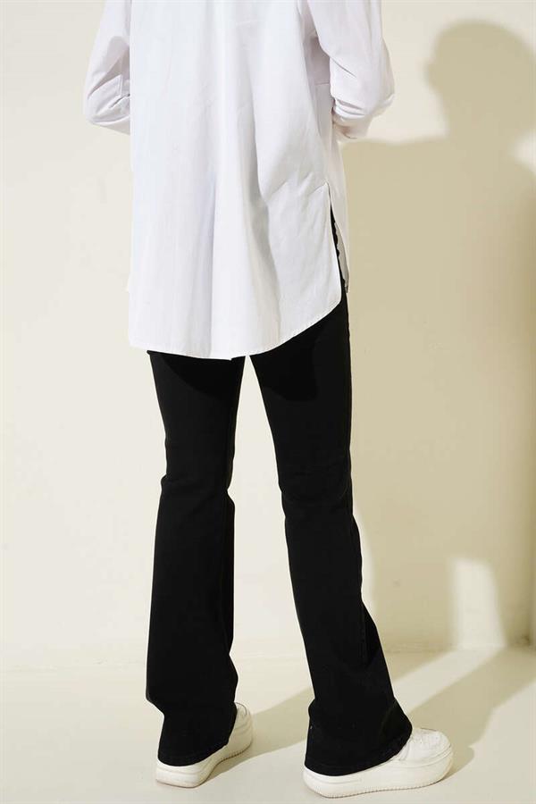 High Waist Bell-bottom Trousers Smoke