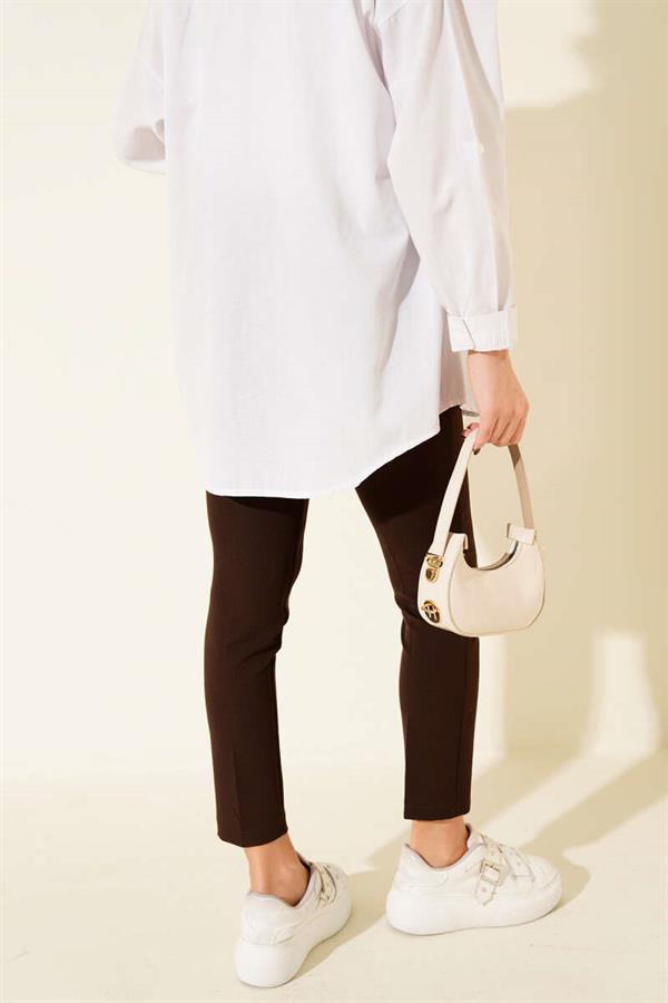 High Waist Belted Brown Trousers