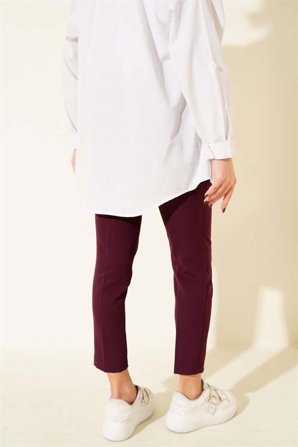 High Waist Belted Purple Trousers