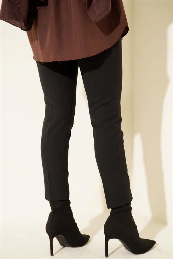 High Waist Belted Black Trousers