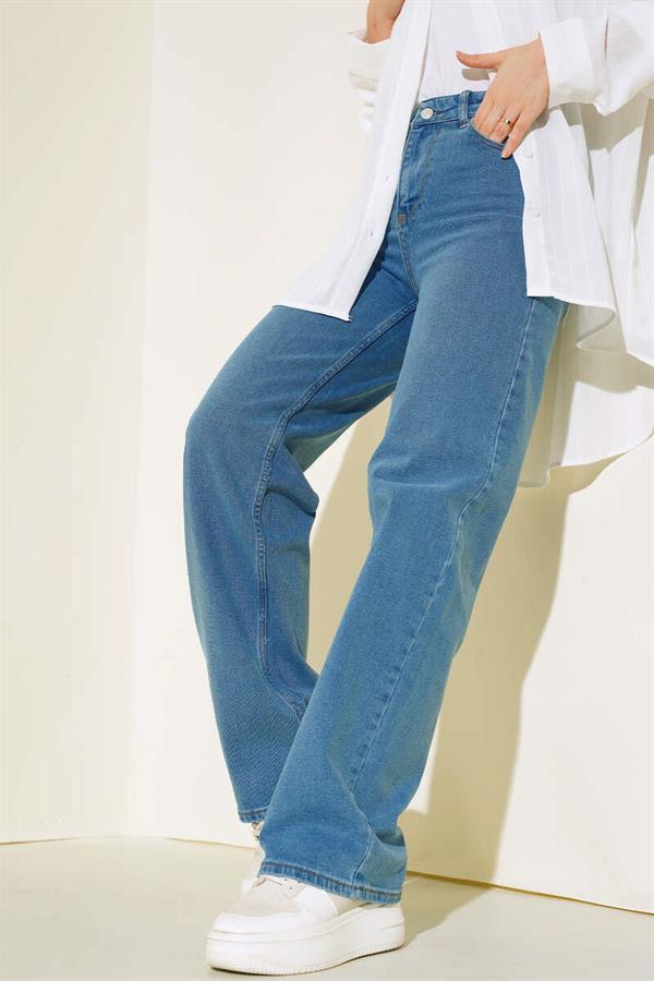 High Waist Palazzo Jeans Light Blue