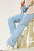 High Waist Palazzo Jeans Snow Light