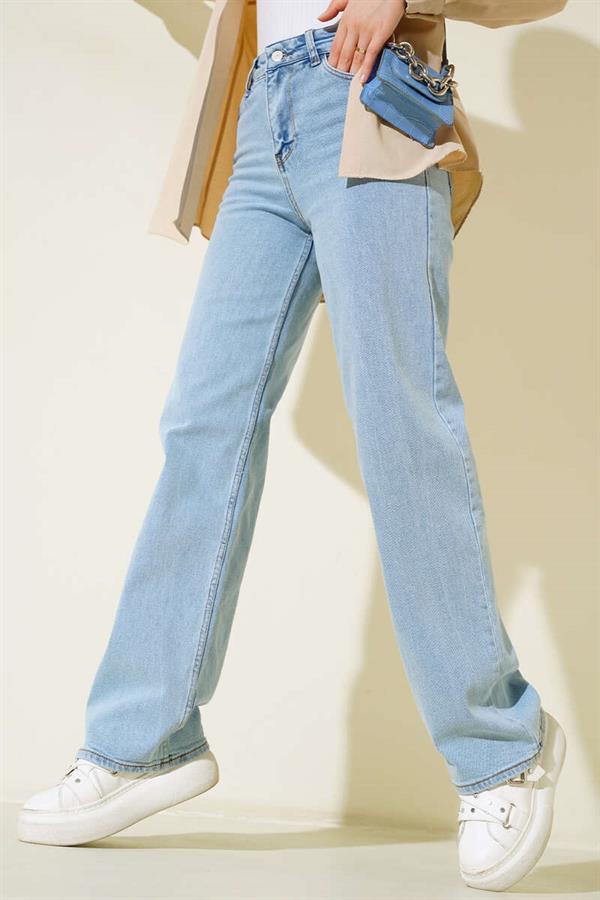 High Waist Palazzo Jeans Snow Light