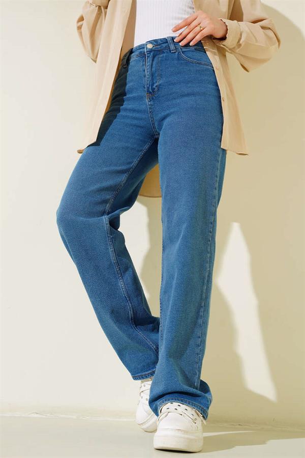 High Waist Palazzo Jeans Blue